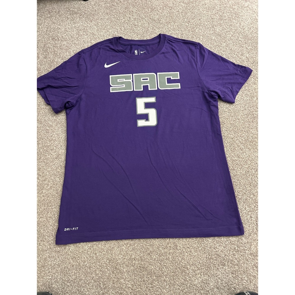Nike Sacramento Kings DeAaron Fox NBA T-Shirt Mens Large Purple Good Dri-FIT 5